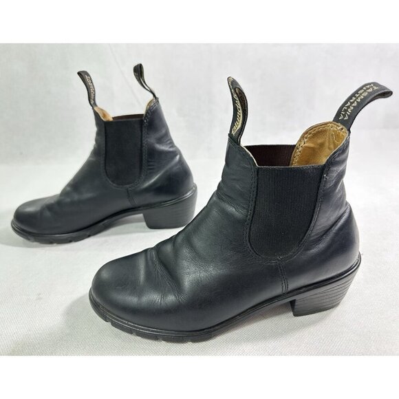 Blundstone Chelsea Heeled Boots Black Leather Womens US 6 Read - Picture 6 of 8